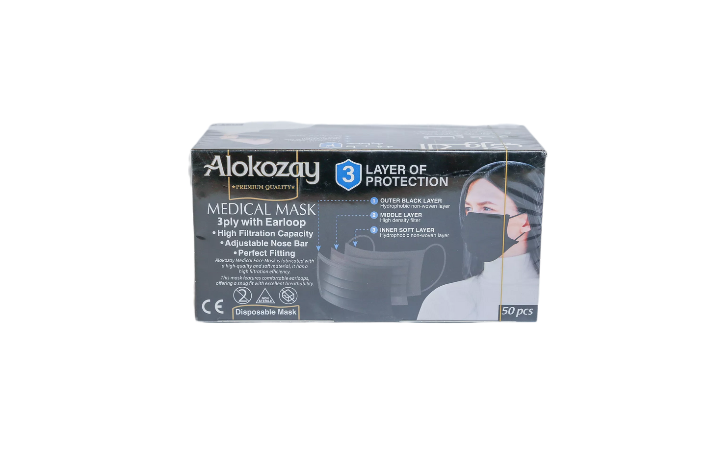 DISPOSABLE FACE MASK 3PLY 50 PC - PKT ( DSV SOLUTIONS FZE)