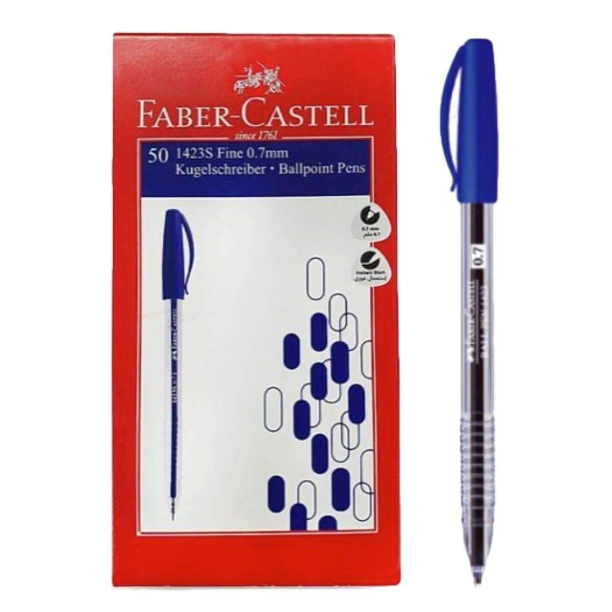 Faber Castell Ball Pen Blue 0.7 50Pcs - Pkt (ENGIE)