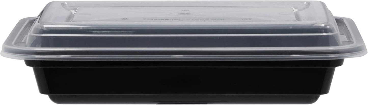 BLACK BASE RECTANGULAR CONTAINER WITH LID 150 PCS - CTN (IDO)