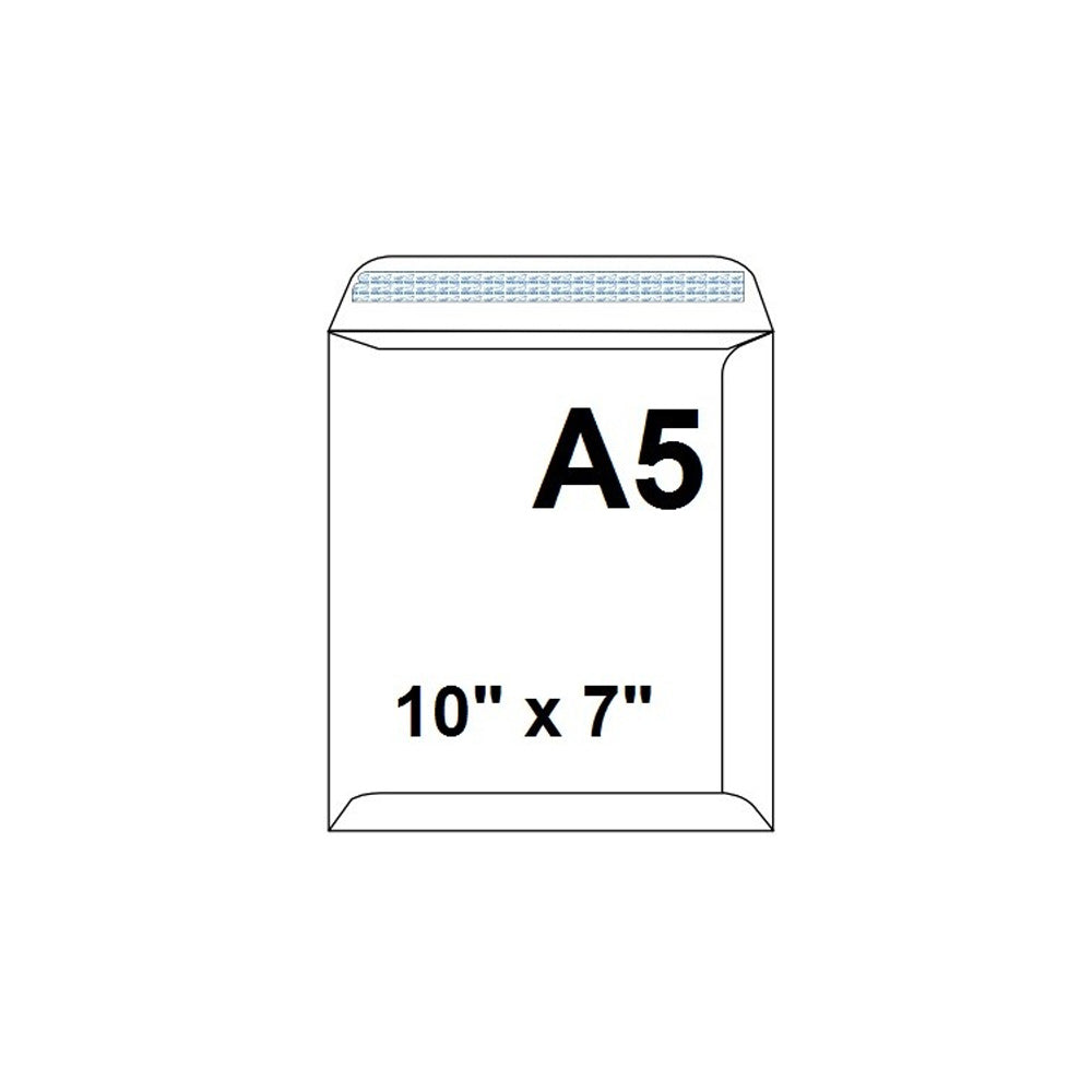 Envelope White A5 10"x7" 50 Pcs - Pkt (SRG)