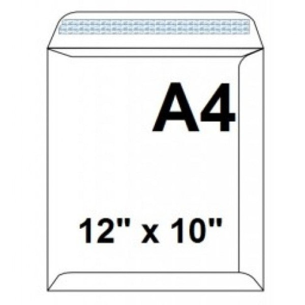 Envelope White A4 12"x10" 50 Pcs - Pkt( THREADS)