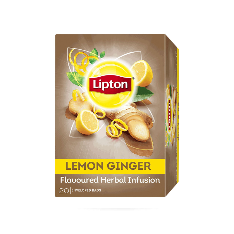 TEA BAG LIPTON ENVELOPE LEMON GINGER 20 BAGS - PKT (IDO)