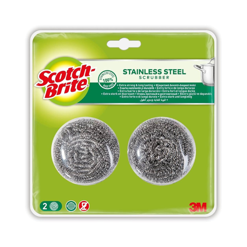 DISHWASH STEEL WOOL SCOTCH BRITE 2 PCS - PKT (IDO)