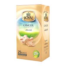 TEA BAGS ROYAL  GINGER 25 BAGS  - PKT ( EMIRATES DEV BANK)