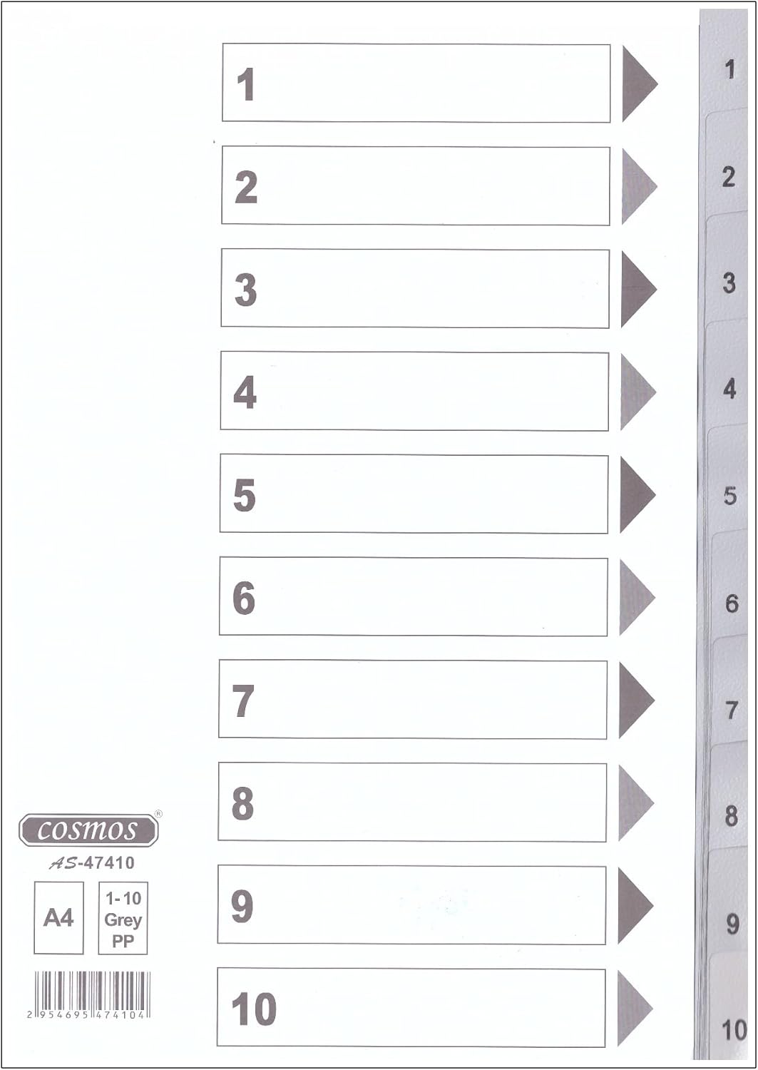 Divider PVC 1-10 Grey - Pcs ( DUSIT THANI)