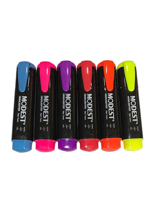 Highlighter Modest  Assorted Colour 6 Pcs - Pkt (AL FURQAN)