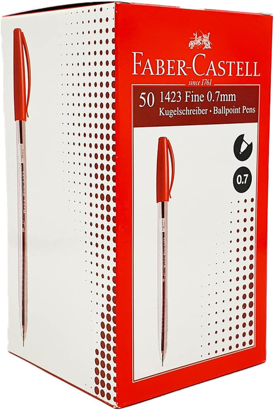 Faber Castell Ball Pen Red 0.7 50 Pcs - Pkt (ETIHAD CREDIT BUREAU)