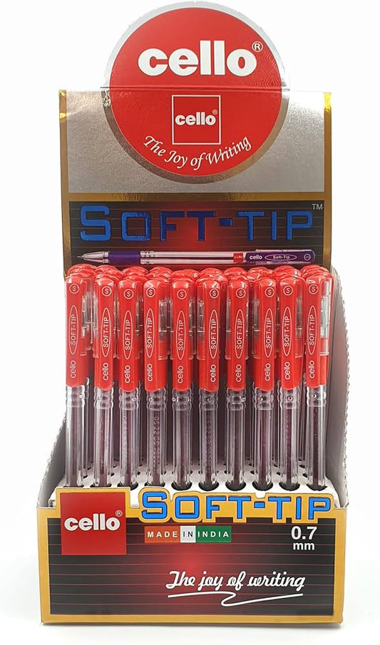 Cello Pen Soft Tip Red 50 Pcs - Pkt (ENGIE)