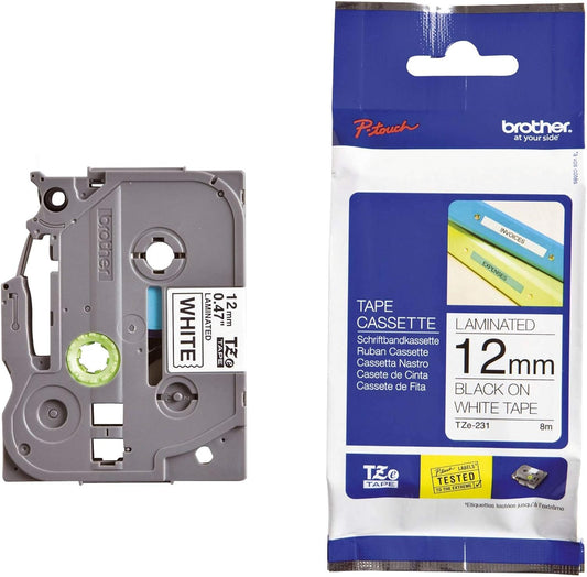 Brother Tape Cartridge Tze-231 12mm black On White - Pcs (CORE REAL)