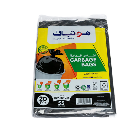 GARBAGE BAG BLACK HD MAPCO 80 CM X 110 CM 10 BAGS - PKT (ENGIE)