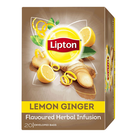 TEA BAG LIPTON ENVELOPE LEMON GINGER 20 BAGS  - PKT ( DELOITTE M.E)