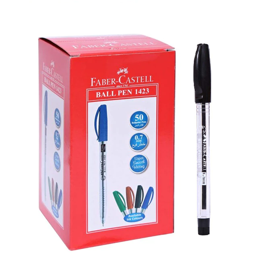 Faber Castell Ball Pen Black 0.7 50Pcs - Pkt ( AL FURQAN)
