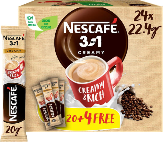 NESCAFE 3 IN 1 CREAMY LATTE/ 24 X 22 GM - PKT (IDO)