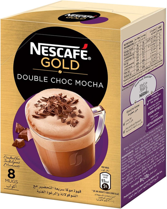 NESCAFE GOLD DOUBLE CHOC MOCHA  8 X 23 GM - PKT (IDO)