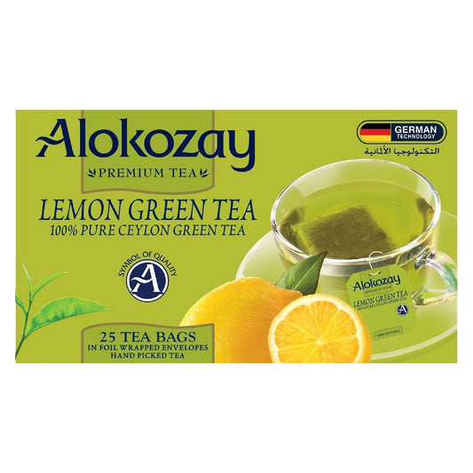 TEA BAGS ALOKOZAY GREEN TEA LEMON 25 BAGS  - PKT (IDO)