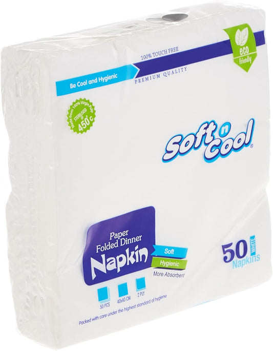 PAPER NAPKIN SOFT & COOL 40 X 40 CM / 50 SHEETS - PKT (IDO)
