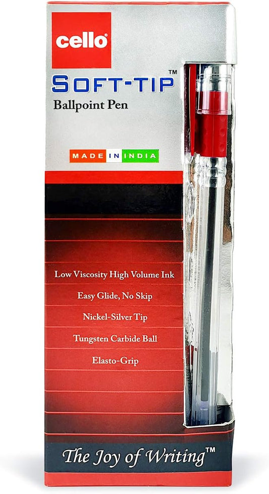 Cello Pen Soft Tip Red 12 Pcs - Pkt (IDO)