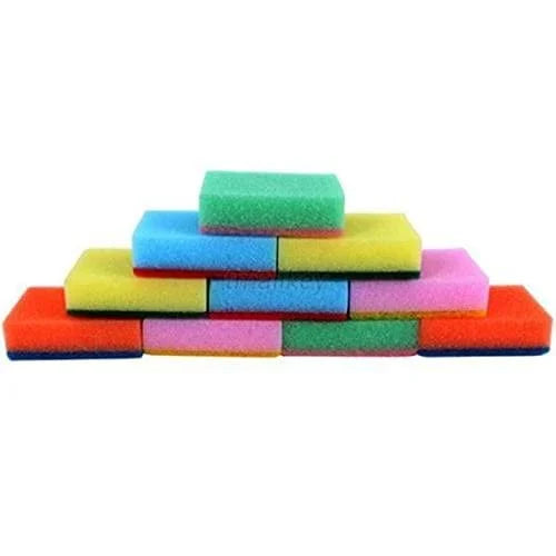 DISHWASH SPONGE  COLOUR 10 PCS - PKT (IDO)