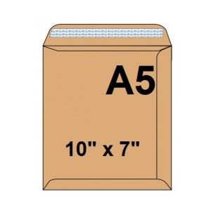 Envelope Brown A5 10"x7" 50 Pcs - Pkt (SRG)