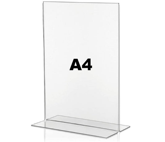 Acrylic Sign Holder A4 T Shape - Pcs (THREADS)