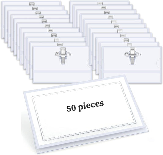 Name Badge With Clip CD-101A  90 x 57 50 Pcs - Pkt (THREADS)