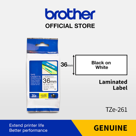 Brother Tape Cartridge Tze-261 36mm black On White (THREADS)