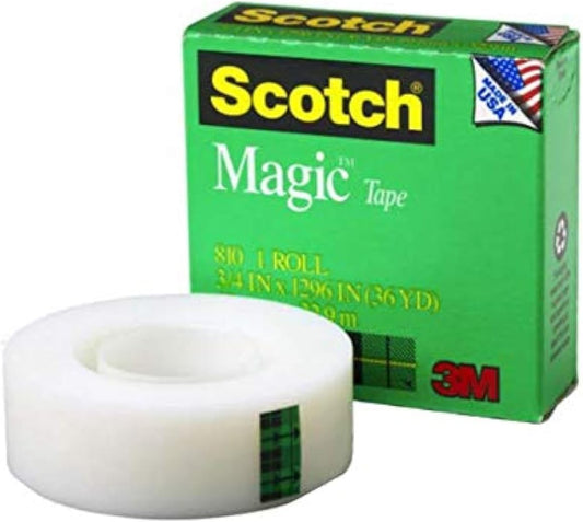 Scotch Magic Tape  3/4" x 36Yds 3M - 810 - Pcs (THREADS)