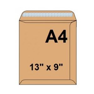 Envelope Brown 90Gsm A4 13"x9" 50 Pcs - Pkt (THREADS)