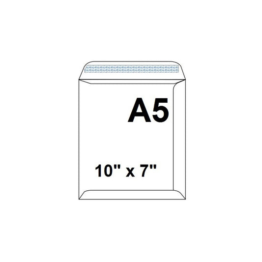Envelope White A5 10"x7" 50 Pcs - Pkt (SRG)