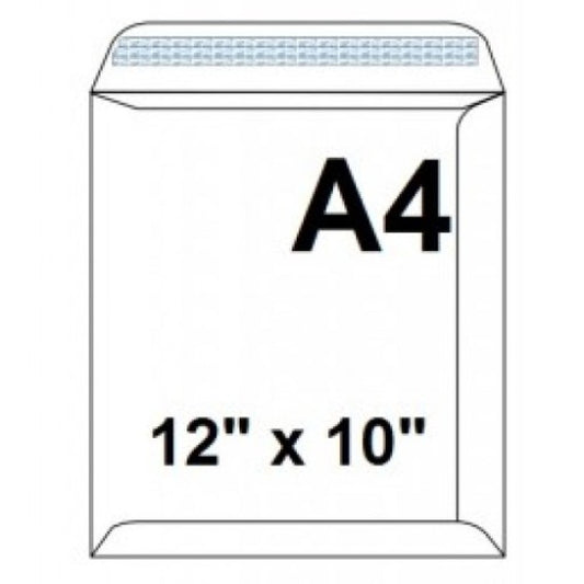 Envelope White A4 12"x10" 50 Pcs - Pkt( THREADS)