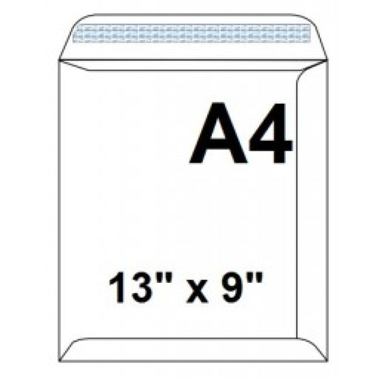 Envelope White A4 13"x9" 50 Pcs - Pkt (SRG)