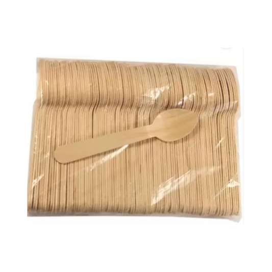 WOODEN SPOON 100 PCS - PKT (ACWA)
