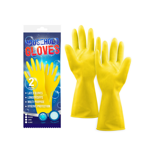 LATEX GLOVES HOUSEHOLD PAIR - PKT (DETECH)