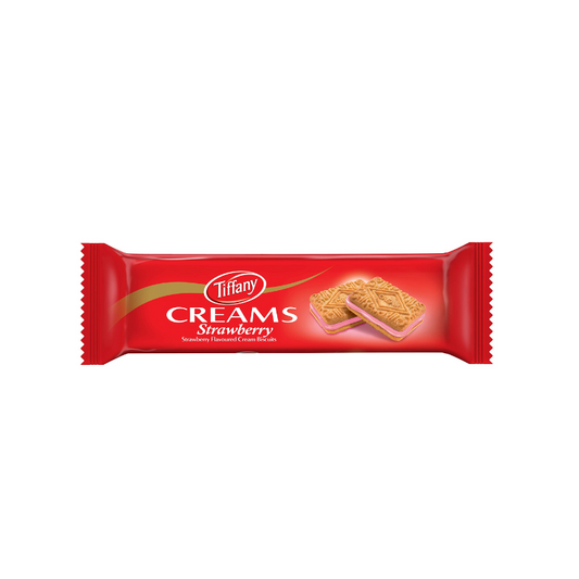 TIFFANY CREAM BISCUITS STRAWBERRY 90 GM - PKT (DETECH)