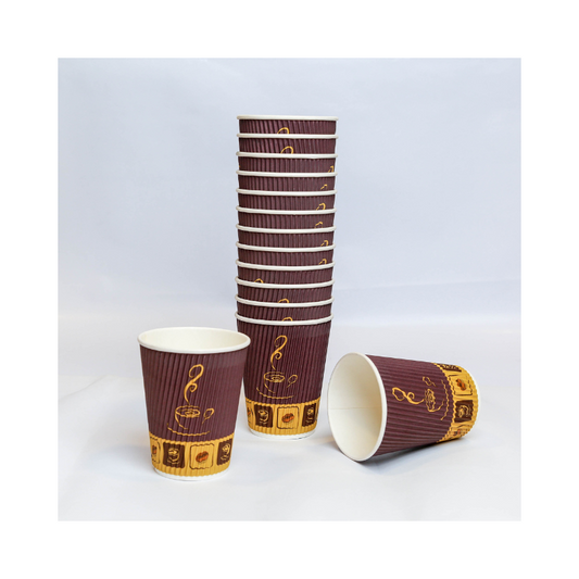 PAPER RIPPLE CUP 12 OZ 25 PCS - PKT (FIRST HOMES)
