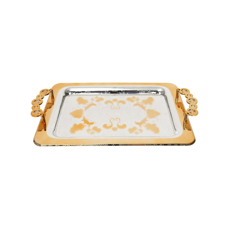 TEA TRAY GOLD/SILVER - PCS (FAB)