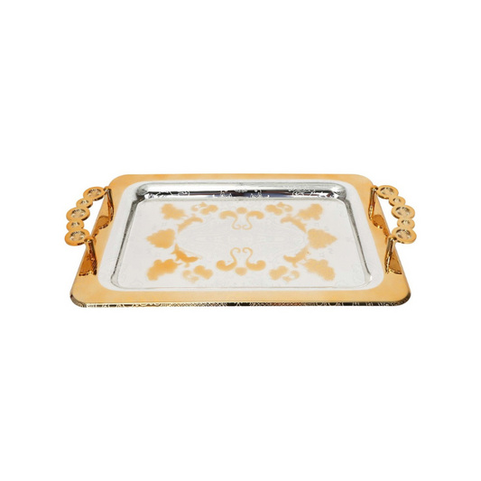 TEA TRAY GOLD/SILVER - PCS (FAB)