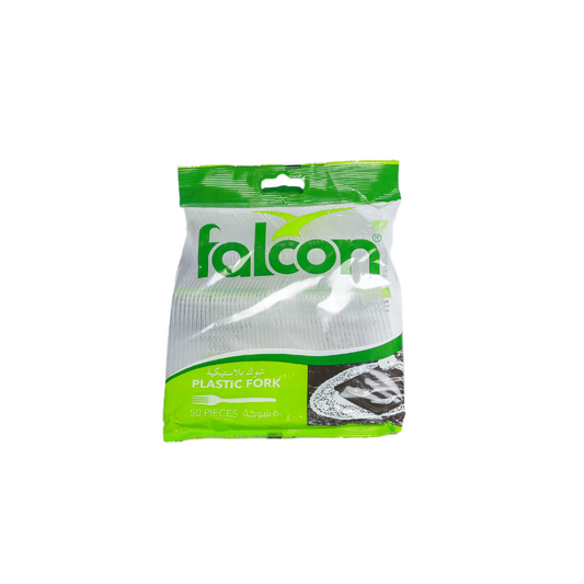 PLASTIC FORK WHITE HD FALCON 50 PC - PKT (MASOOD)