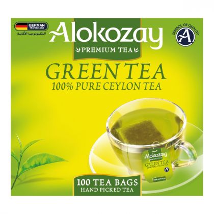 TEA BAGS ALOKOZAY GREEN 100 BAGS  - PKT (THREADS)